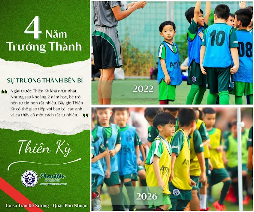 Tại Amitie, sự tự tin của con chính là bàn thắng quan trọng nhất.